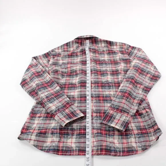 Tintoria Mattei NWT Sport Shirt Size 15.75 40 Red Paisley & Flannel 100% Cotton